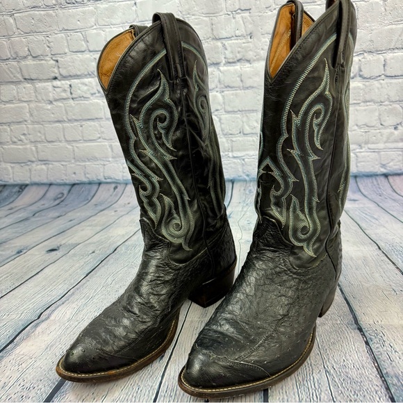 Tony Lama Other - Vintage Exotic Tony Lama El Rey Genuine Ostrich Western Cowboy Boots Men’s 9 D